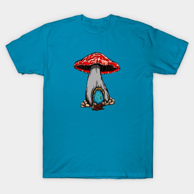 Mushroom Cottage T-Shirt by Salty Pretzel